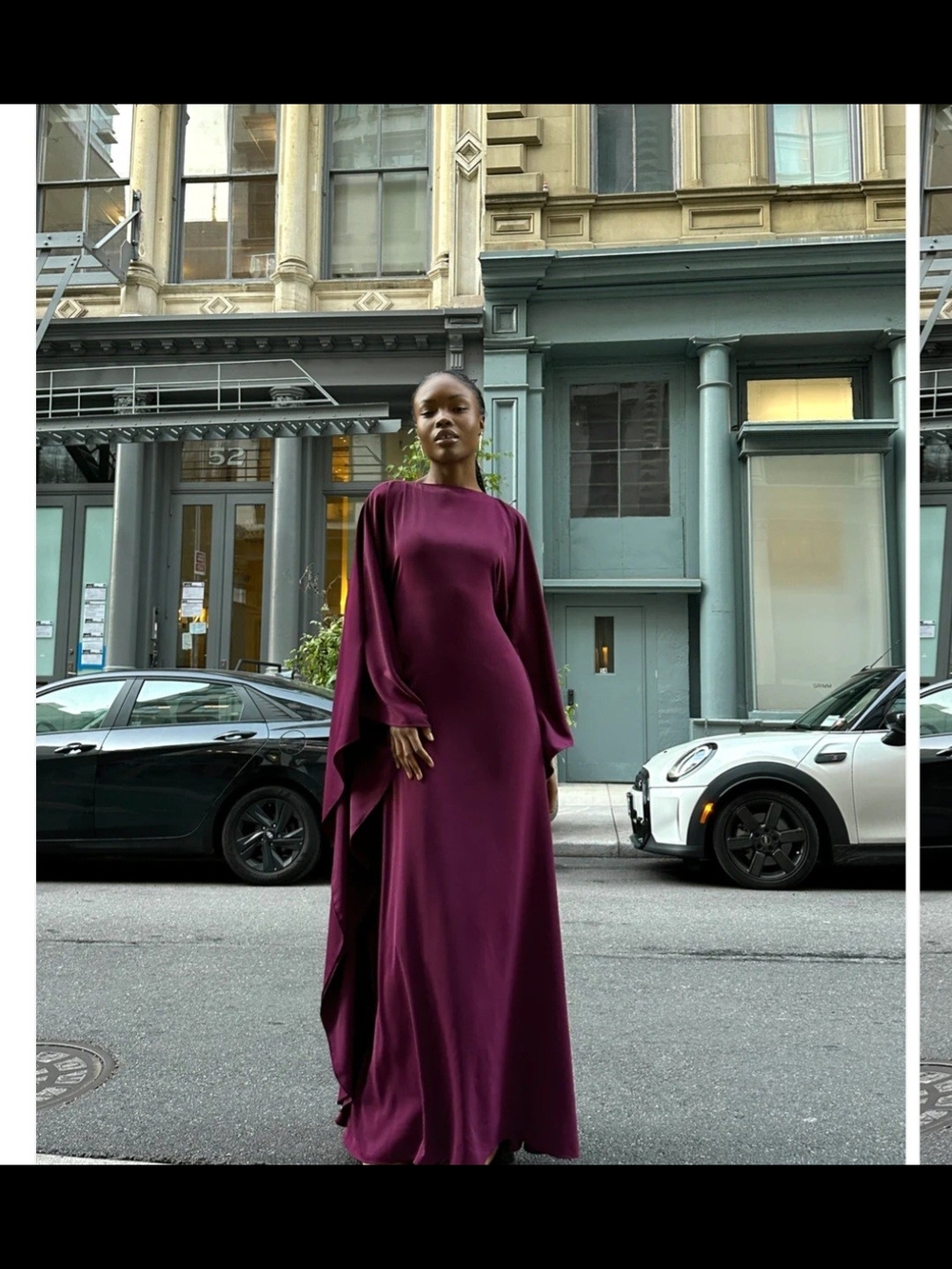 Elegant Women's Maxi Dress Kaftan in Deep Plum